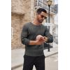 imageCOOFANDY Mens Ribbed Crewneck Sweater Long Sleeve Slim Fit Knitted Pullover SweaterDark Grey