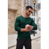 imageCOOFANDY Mens Ribbed Crewneck Sweater Long Sleeve Slim Fit Knitted Pullover SweaterGreen
