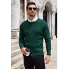 imageCOOFANDY Mens Ribbed Crewneck Sweater Long Sleeve Slim Fit Knitted Pullover SweaterGreen