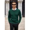 imageCOOFANDY Mens Ribbed Crewneck Sweater Long Sleeve Slim Fit Knitted Pullover SweaterGreen