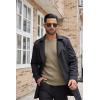 imageCOOFANDY Mens Ribbed Crewneck Sweater Long Sleeve Slim Fit Knitted Pullover SweaterKhaki