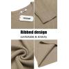 imageCOOFANDY Mens Ribbed Crewneck Sweater Long Sleeve Slim Fit Knitted Pullover SweaterKhaki