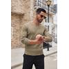 imageCOOFANDY Mens Ribbed Crewneck Sweater Long Sleeve Slim Fit Knitted Pullover SweaterKhaki