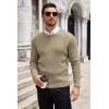 imageCOOFANDY Mens Ribbed Crewneck Sweater Long Sleeve Slim Fit Knitted Pullover SweaterKhaki