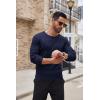imageCOOFANDY Mens Ribbed Crewneck Sweater Long Sleeve Slim Fit Knitted Pullover SweaterNavy Blue