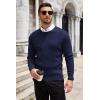 imageCOOFANDY Mens Ribbed Crewneck Sweater Long Sleeve Slim Fit Knitted Pullover SweaterNavy Blue