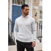 imageCOOFANDY Mens Ribbed Crewneck Sweater Long Sleeve Slim Fit Knitted Pullover SweaterWhite