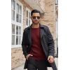 imageCOOFANDY Mens Ribbed Crewneck Sweater Long Sleeve Slim Fit Knitted Pullover SweaterWine Red