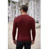 imageCOOFANDY Mens Ribbed Crewneck Sweater Long Sleeve Slim Fit Knitted Pullover SweaterWine Red