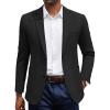 imageCOOFANDY Mens Casual Knit Blazer Slim Fit Sport Coat Stretch Two Button Suit JacketBlack