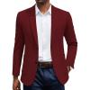 imageCOOFANDY Mens Casual Knit Blazer Slim Fit Sport Coat Stretch Two Button Suit JacketWine Red