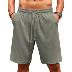 imageCOOFANDY Men Casual Shorts Elastic Waist Drawstring Shorts Stretch Summer Beach Shorts with PocketsArmygreen