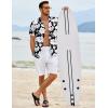 imageCOOFANDY Hawaiian Shirt for Men Floral Tropical Shirts Short Sleeve Casual Button Down Beach ShirtBlack  White