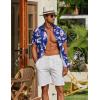 imageCOOFANDY Hawaiian Shirt for Men Floral Tropical Shirts Short Sleeve Casual Button Down Beach ShirtBluebird