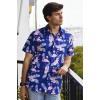 imageCOOFANDY Hawaiian Shirt for Men Floral Tropical Shirts Short Sleeve Casual Button Down Beach ShirtBluebird