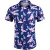 imageCOOFANDY Hawaiian Shirt for Men Floral Tropical Shirts Short Sleeve Casual Button Down Beach ShirtBluebird