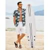 imageCOOFANDY Hawaiian Shirt for Men Floral Tropical Shirts Short Sleeve Casual Button Down Beach ShirtGreen