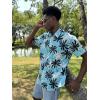 imageCOOFANDY Hawaiian Shirt for Men Floral Tropical Shirts Short Sleeve Casual Button Down Beach ShirtLight Blue