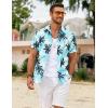 imageCOOFANDY Hawaiian Shirt for Men Floral Tropical Shirts Short Sleeve Casual Button Down Beach ShirtLight Blue