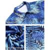 imageCOOFANDY Hawaiian Shirt for Men Floral Tropical Shirts Short Sleeve Casual Button Down Beach ShirtNavy Bluepalm Leaf