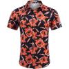 imageCOOFANDY Hawaiian Shirt for Men Floral Tropical Shirts Short Sleeve Casual Button Down Beach ShirtOrangefloral