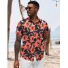 imageCOOFANDY Hawaiian Shirt for Men Floral Tropical Shirts Short Sleeve Casual Button Down Beach ShirtOrangefloral