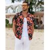 imageCOOFANDY Hawaiian Shirt for Men Floral Tropical Shirts Short Sleeve Casual Button Down Beach ShirtOrangefloral