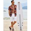 imageCOOFANDY Hawaiian Shirt for Men Floral Tropical Shirts Short Sleeve Casual Button Down Beach ShirtOrangefloral