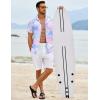 imageCOOFANDY Hawaiian Shirt for Men Floral Tropical Shirts Short Sleeve Casual Button Down Beach ShirtPinkBlueleaf