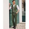 imageCOOFANDY Mens Layered Suit Vest Business Dress Vests Formal Wedding Waistcoat Slim FitArmy Green