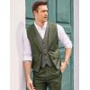 imageCOOFANDY Mens Layered Suit Vest Business Dress Vests Formal Wedding Waistcoat Slim FitArmy Green