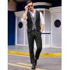imageCOOFANDY Mens Layered Suit Vest Business Dress Vests Formal Wedding Waistcoat Slim FitBlack