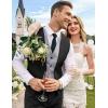 imageCOOFANDY Mens Layered Suit Vest Business Dress Vests Formal Wedding Waistcoat Slim FitBlack