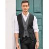 imageCOOFANDY Mens Layered Suit Vest Business Dress Vests Formal Wedding Waistcoat Slim FitBlack