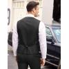 imageCOOFANDY Mens Layered Suit Vest Business Dress Vests Formal Wedding Waistcoat Slim FitBlack