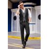 imageCOOFANDY Mens Layered Suit Vest Business Dress Vests Formal Wedding Waistcoat Slim FitBlack Plaid