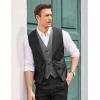 imageCOOFANDY Mens Layered Suit Vest Business Dress Vests Formal Wedding Waistcoat Slim FitBlack Plaid