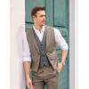 imageCOOFANDY Mens Layered Suit Vest Business Dress Vests Formal Wedding Waistcoat Slim FitBrown