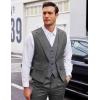 imageCOOFANDY Mens Layered Suit Vest Business Dress Vests Formal Wedding Waistcoat Slim FitDark Gray