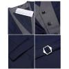 imageCOOFANDY Mens Layered Suit Vest Business Dress Vests Formal Wedding Waistcoat Slim FitNavy