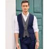 imageCOOFANDY Mens Layered Suit Vest Business Dress Vests Formal Wedding Waistcoat Slim FitNavy