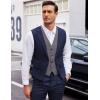 imageCOOFANDY Mens Layered Suit Vest Business Dress Vests Formal Wedding Waistcoat Slim FitNavy