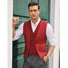imageCOOFANDY Mens Layered Suit Vest Business Dress Vests Formal Wedding Waistcoat Slim FitRed
