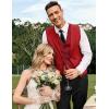 imageCOOFANDY Mens Layered Suit Vest Business Dress Vests Formal Wedding Waistcoat Slim FitRed