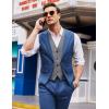 imageCOOFANDY Mens Layered Suit Vest Business Dress Vests Formal Wedding Waistcoat Slim FitRoyal Blue