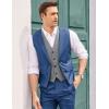imageCOOFANDY Mens Layered Suit Vest Business Dress Vests Formal Wedding Waistcoat Slim FitRoyal Blue