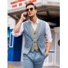 imageCOOFANDY Mens Layered Suit Vest Business Dress Vests Formal Wedding Waistcoat Slim FitSky Blue