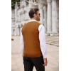 imageCOOFANDY Mens Sweater Vest V Neck Slim Fit Cable Knitted Sleeveless Pullover SweaterCaramel