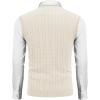 imageCOOFANDY Mens Sweater Vest V Neck Slim Fit Cable Knitted Sleeveless Pullover SweaterIvory