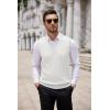 imageCOOFANDY Mens Sweater Vest V Neck Slim Fit Cable Knitted Sleeveless Pullover SweaterIvory